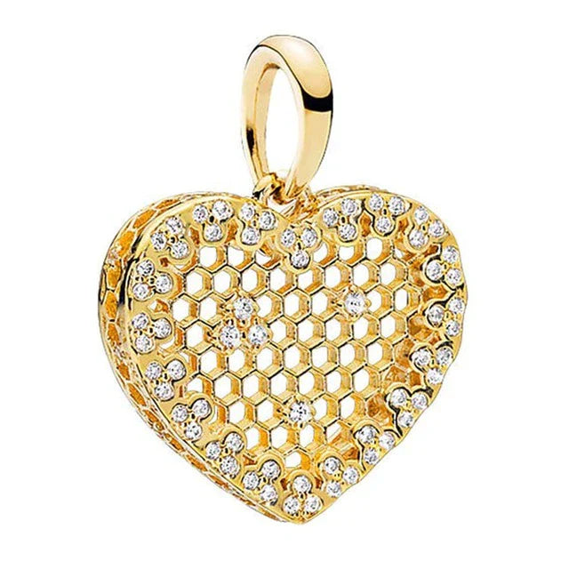 Panal Corazón Dorado Charm