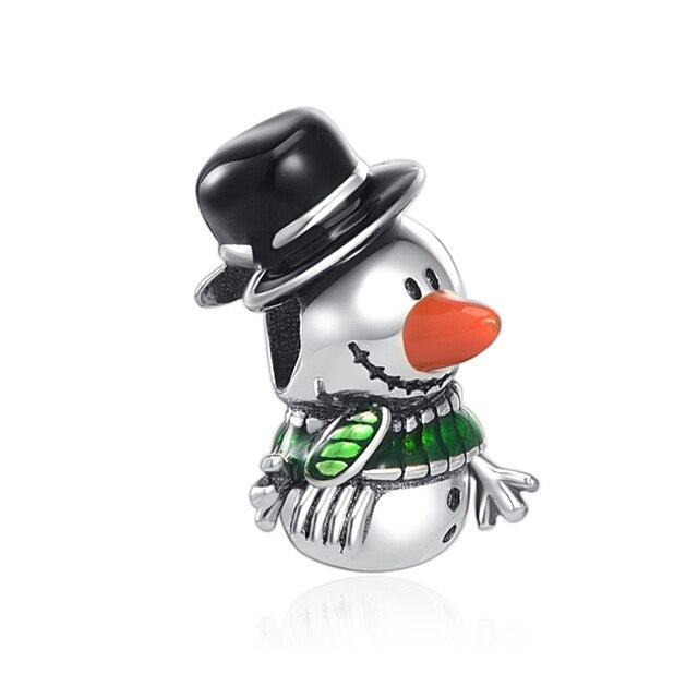 Muñeco De Nieve Bufanda Verde Charm