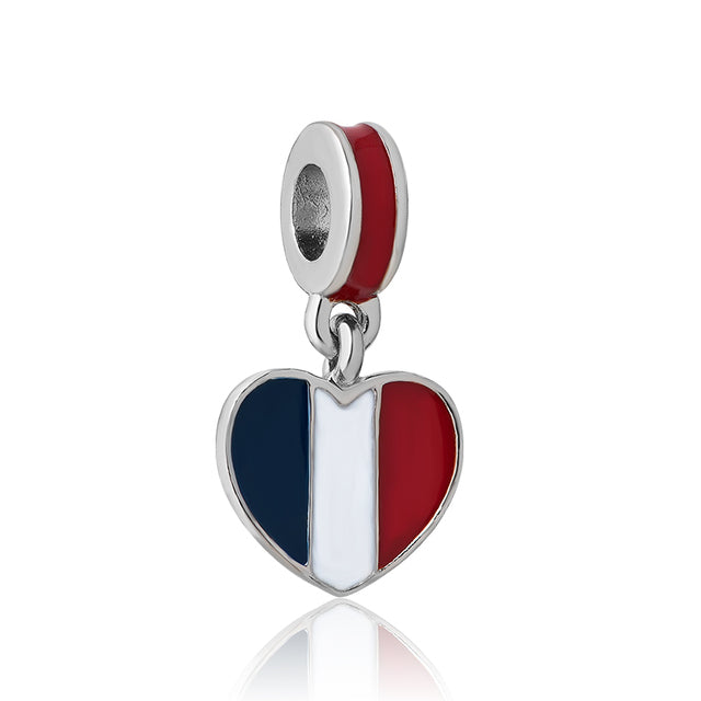 Bandera Corazón Francia Charm