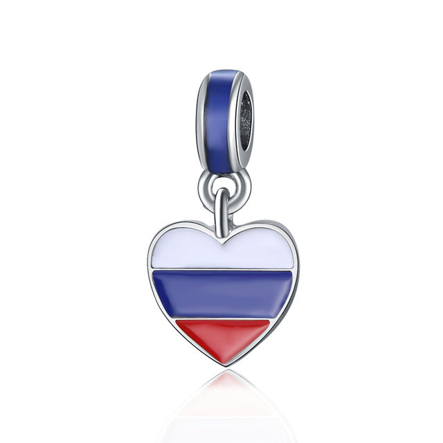 Bandera Corazón Rusia Charm