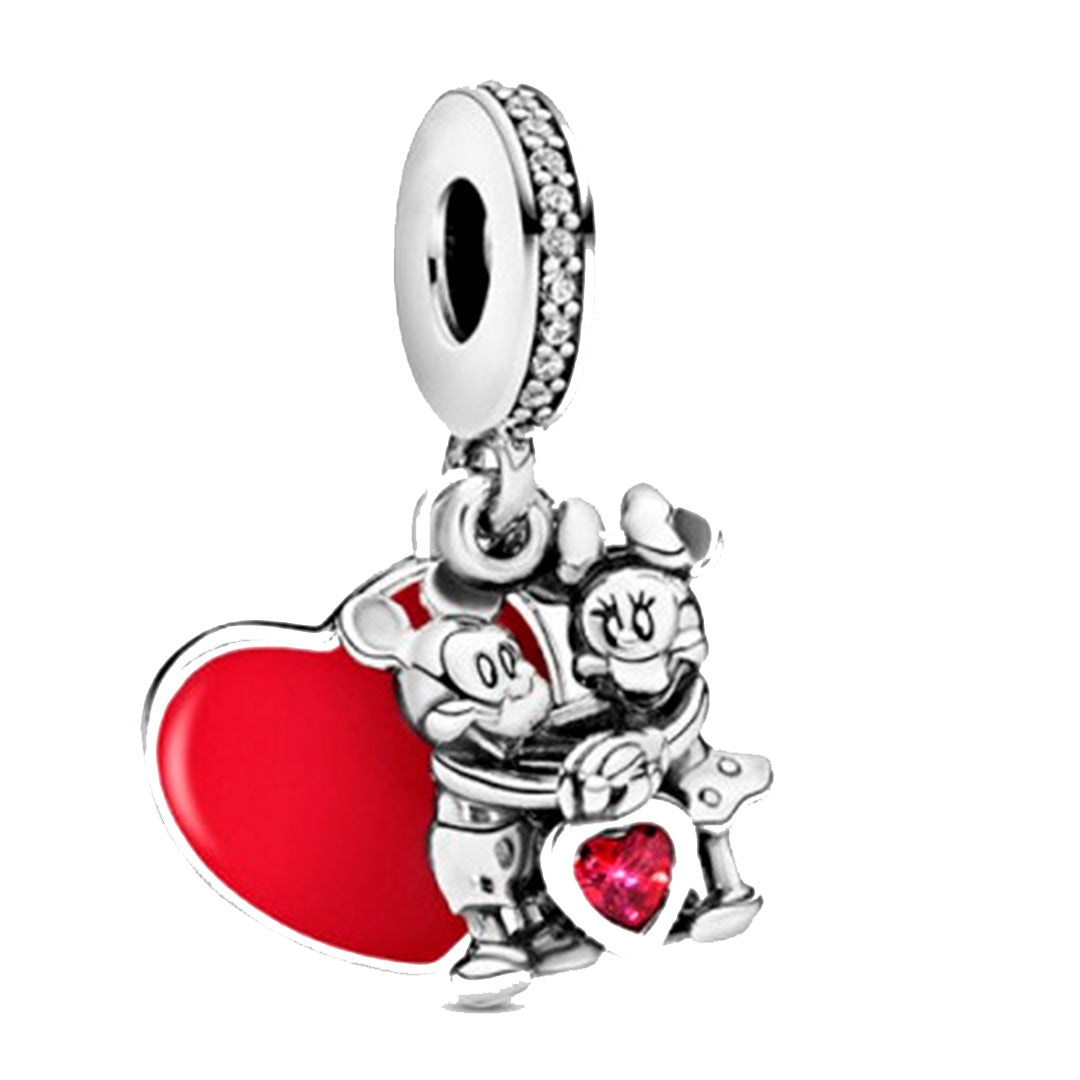 Duo Corazón Minnie Y Mickey Disney Charm
