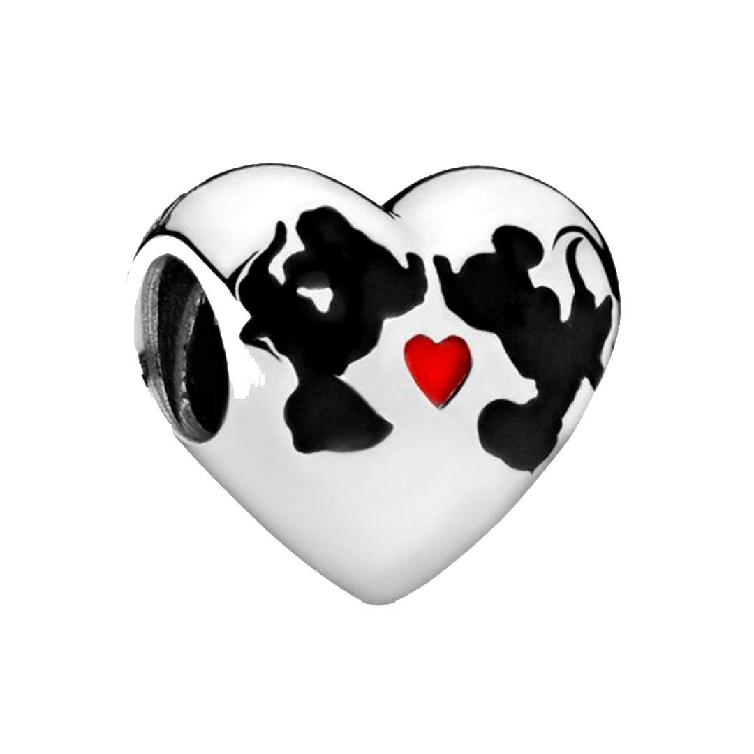 Corazón Mickey Y Minnie Beso Love Disney Charm