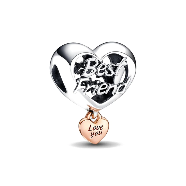 Corazón Plateado Best Friend Charm