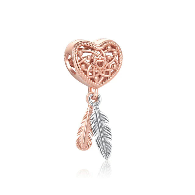 Atrapasueños Corazón Rosa Charm
