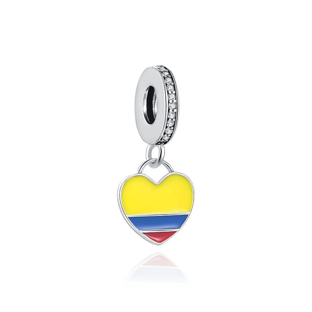 Bandera Corazón Colombia Charm