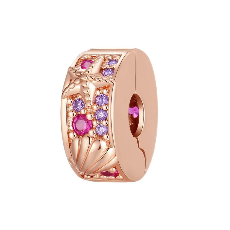CLIP CONCHA MAR Y ESTRELLA ROSE