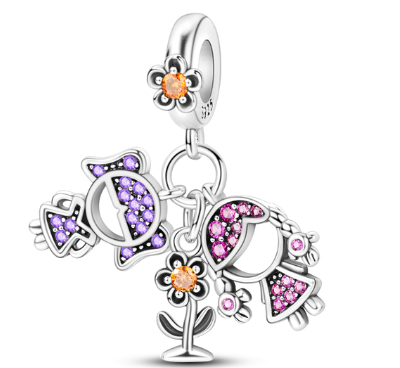 Niña Rosa Niña Morada Floresita Charm