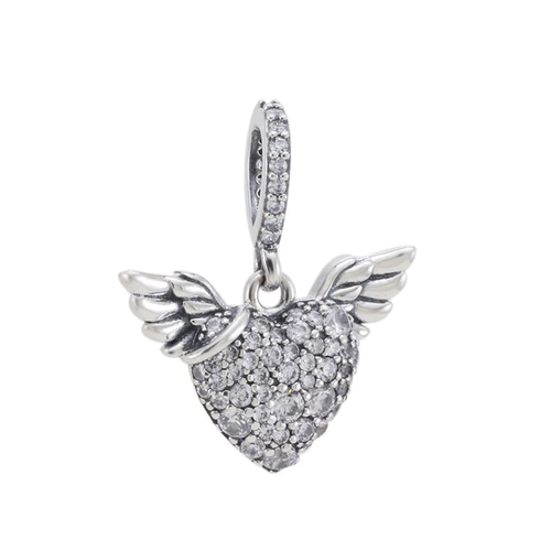 CorazÃ³n Diamante Con Alas Charm