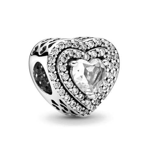 CorazÃ³n Doble Diamantes Charm