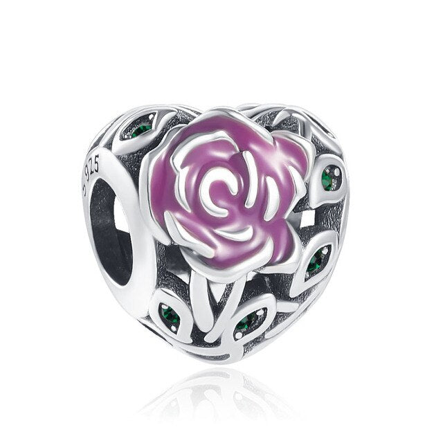 CorazÃ³n Flor Morada Charm