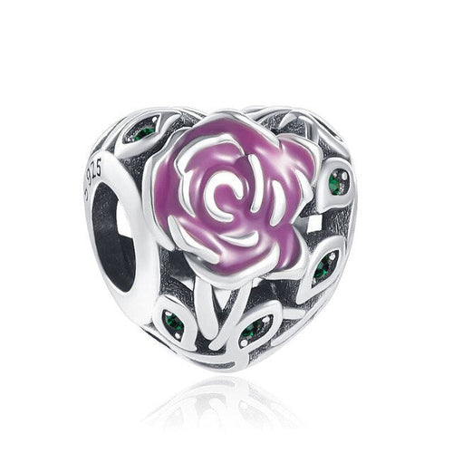 CorazÃ³n Flor Morada Charm