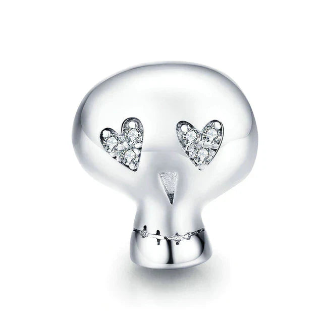 Calavera Ojos De CorazÃ³n Charm