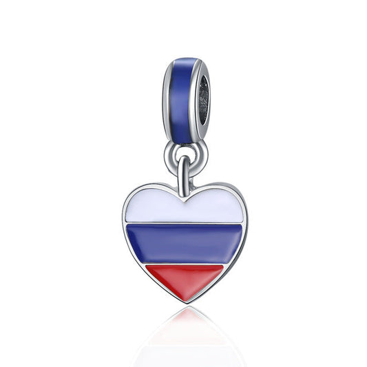 Bandera Corazón Rusia Charm