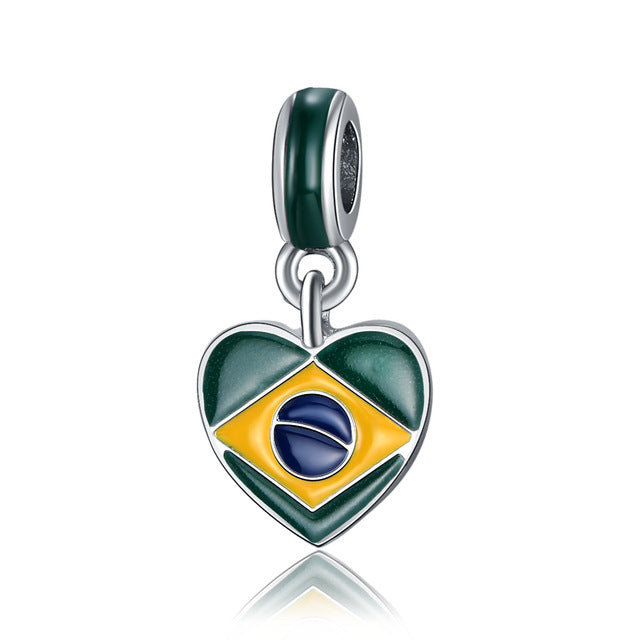 Bandera Corazón Brasil Charm