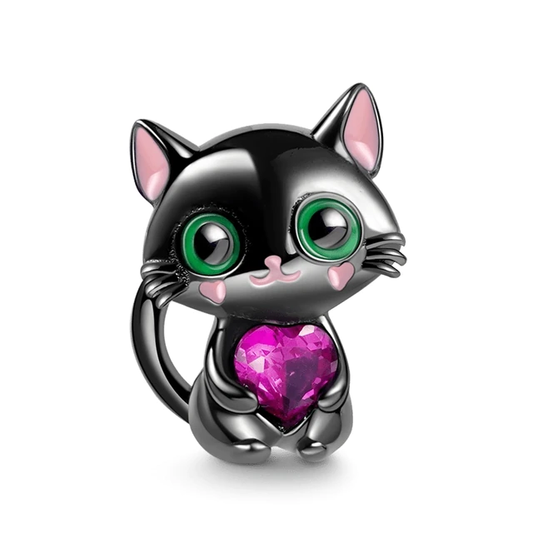 Gato CorazÃ³n Diamante Charm