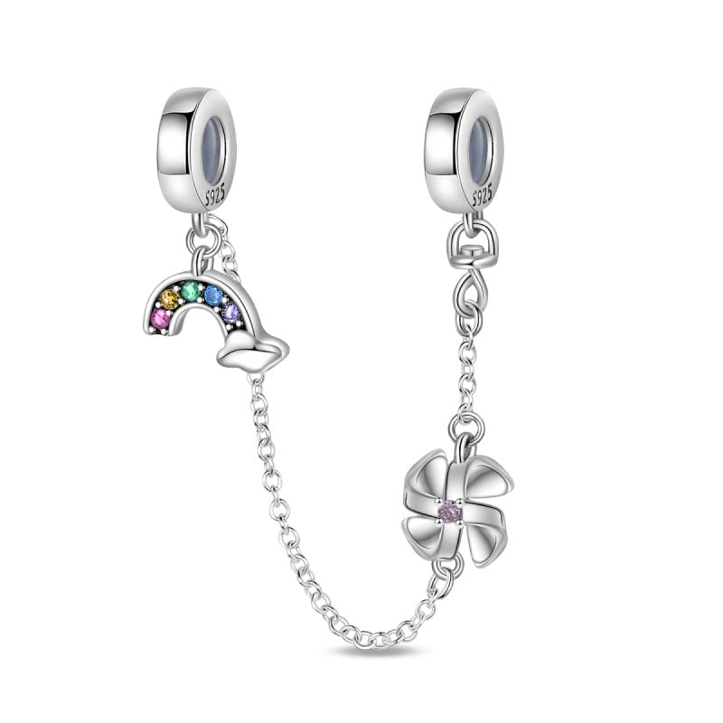 CADENA DE SEGURIDAD ARCOIRIS Y FLOR