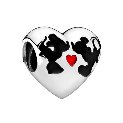 CorazÃ³n Mickey Y Minnie Beso Love Disney Charm