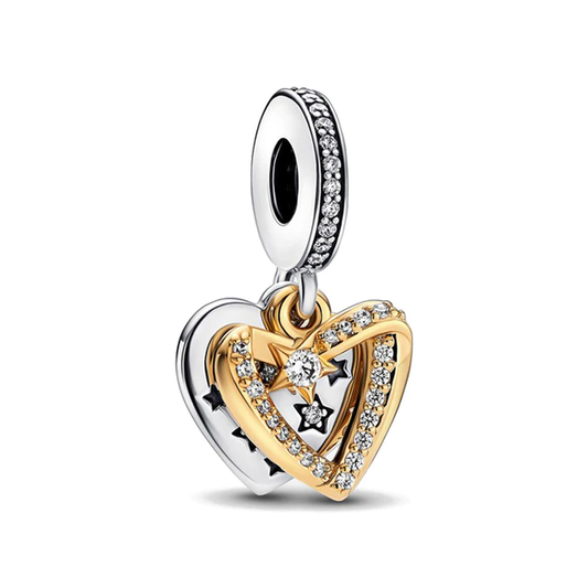 CorazÃ³n Dorado Diamantes Charm