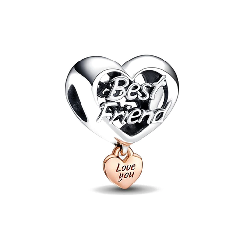 CorazÃ³n Plateado Best Friend Charm