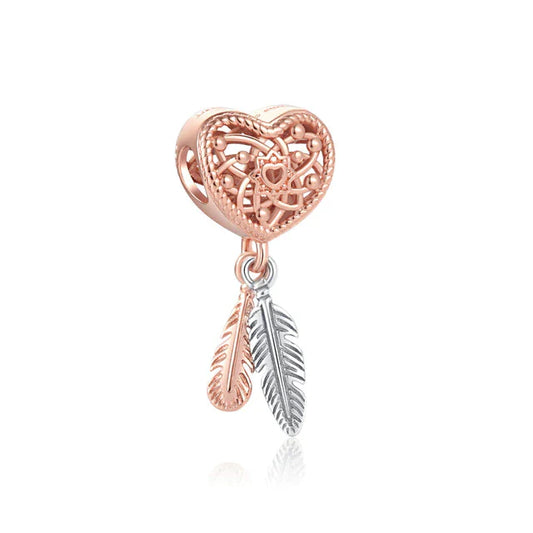 Atrapasueños Corazón Rosa Charm