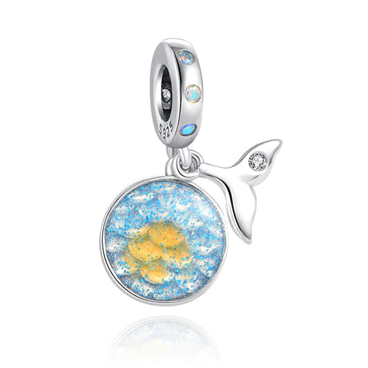 Escama Azules Con Brillos Charm