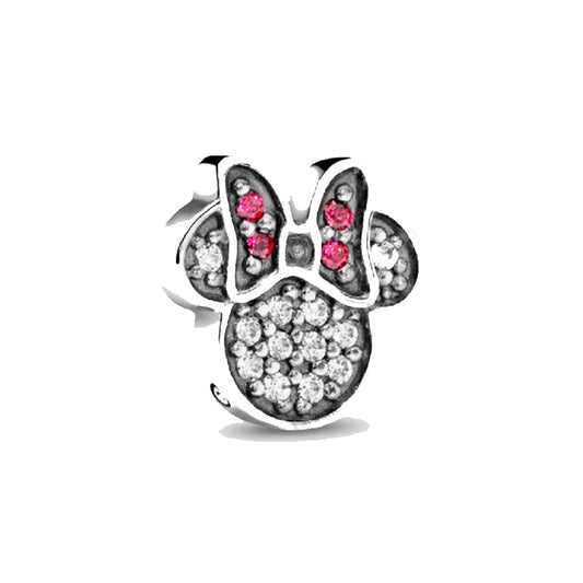Charm Plateado Diamantes Minnie Disney