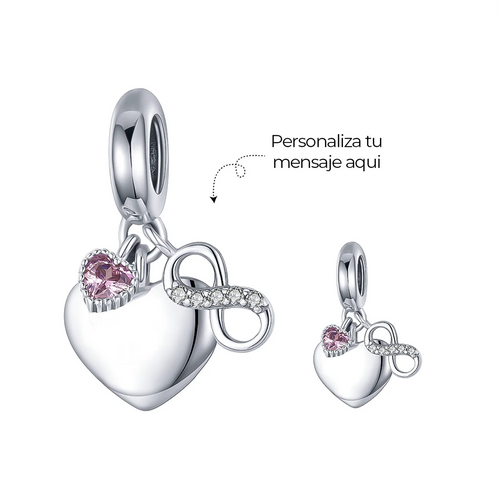 CHARM CORAZON INFINITO PERSONALIZADO