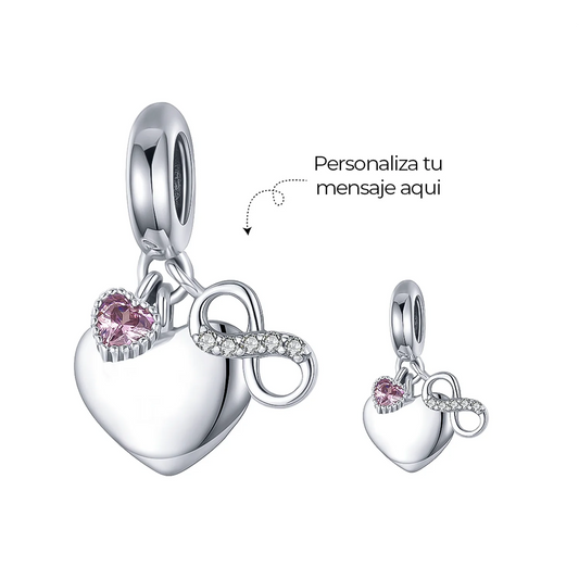CHARM CORAZON INFINITO PERSONALIZADO