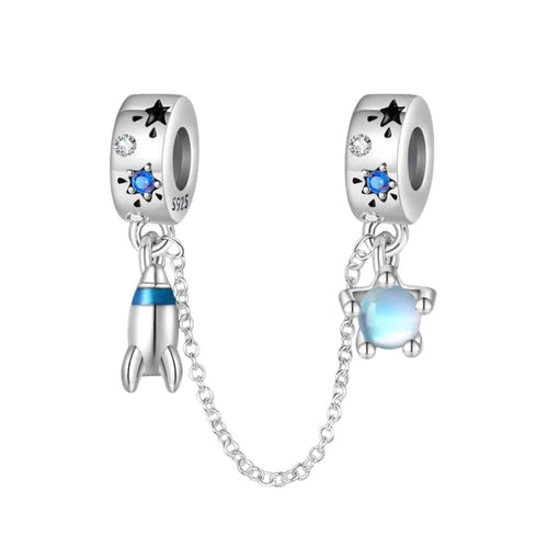 CADENA DE SEGURIDAD COHETE Y ESTRELLA