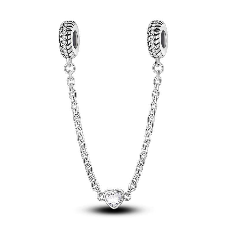 CADENA DE SEGURIDAD CORAZON DE CRISTAL