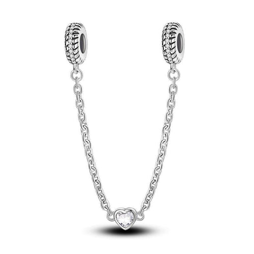 CADENA DE SEGURIDAD CORAZON DE CRISTAL