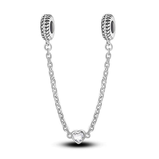 CADENA DE SEGURIDAD CORAZON DE CRISTAL