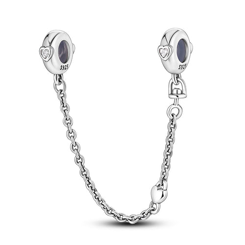 CADENA DE SEGURIDAD CORAZON PLATEADO