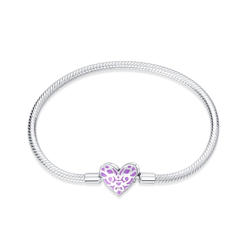PULSERA CORAZON PURPURA