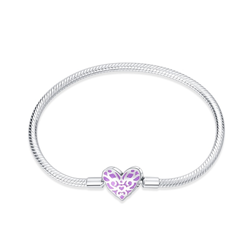 PULSERA CORAZON PURPURA