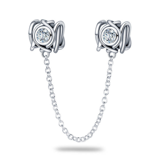 CADENA DE SEGURIDAD FLOR CON PIEDRA