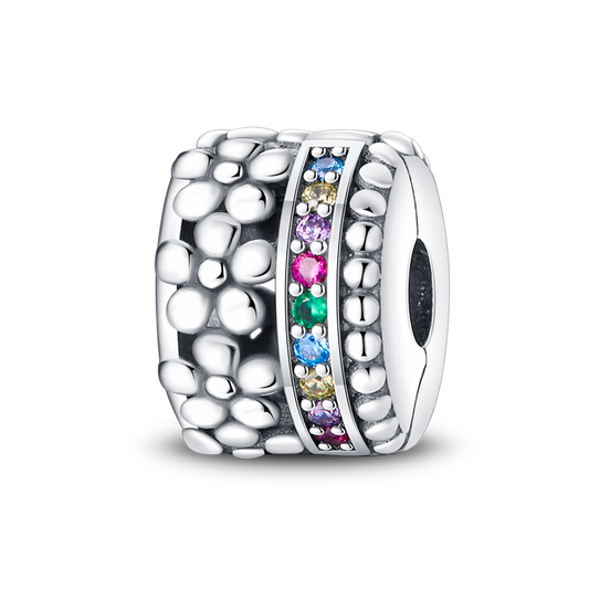 CLIP FLORES Y PIEDRA MULTICOLOR