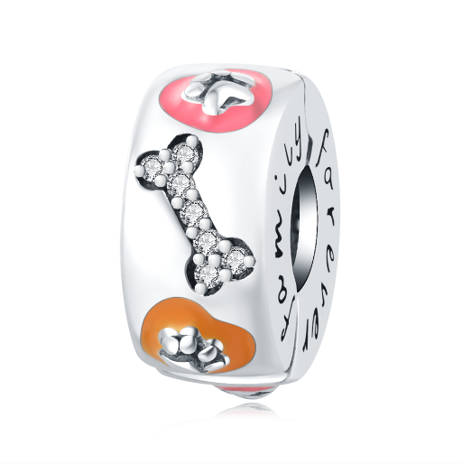 CLIP HUESO Y HUELLA MASCOTA