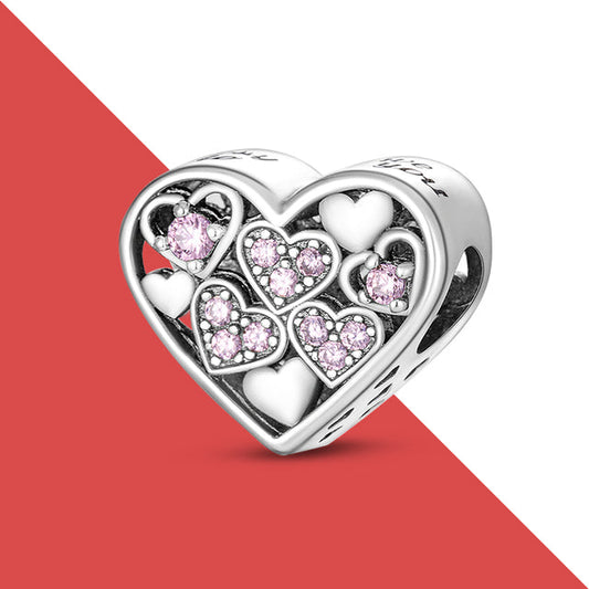 Corazones Diamantes Rosas CorazÃ³n Charm