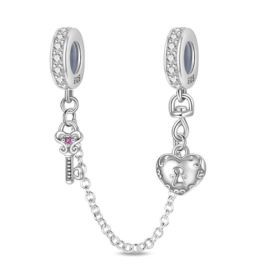 CADENA DE SEGURIDAD LLAVE Y CORAZON SECRETOS