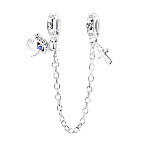 CADENA DE SEGURIDAD OJO HORUS Y CRUZ