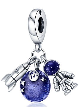 Astronauta Cohete Luna Charm