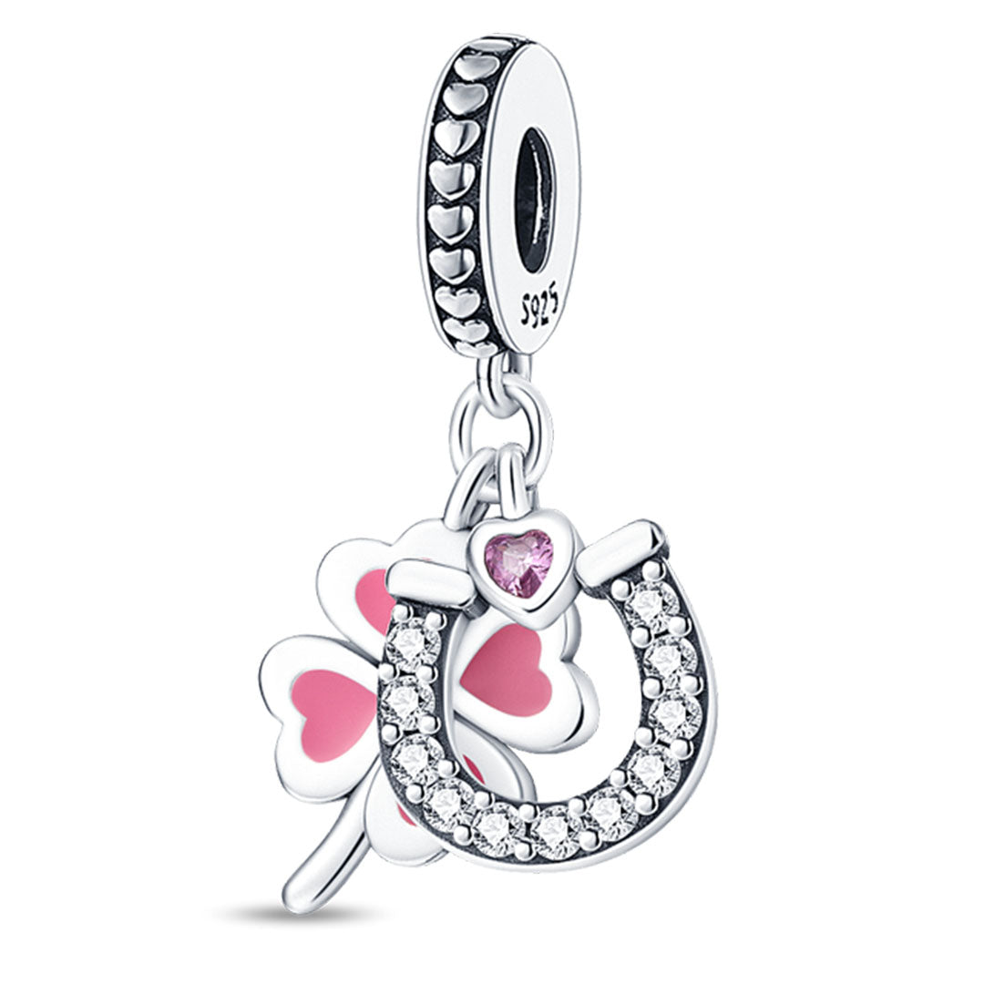 Trebol Rosa De 4 Hojas Charm