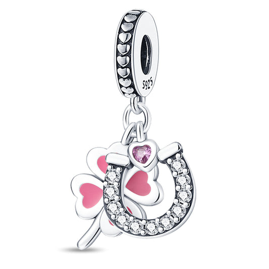 Trebol Rosa De 4 Hojas Charm
