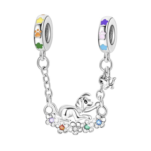 CADENA DE SEGURIDAD PERRITO Y FLORES